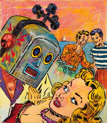 Чернеет яхта одиноко на фоне моря голубом